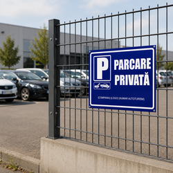 Indicator de parcare privată personalizat cu logo și număr auto